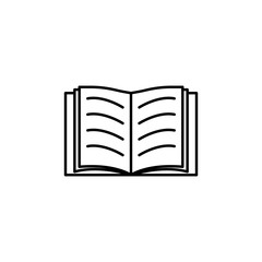 book, open line illustration icon on white background