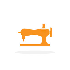Sewing machine solid icon on white background