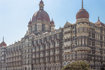 Fototapeta na wymiar Taj Mahal Palace hotel - Face of 26/11 terrorist attack in Mumbai, India