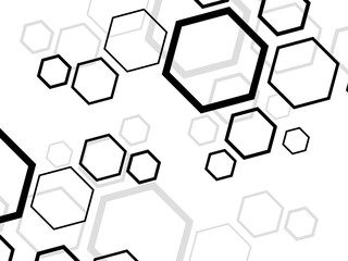 Abstract hexagon background, molecular structure, geometric shape with hexagons. Vector illustration