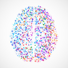 Abstract human brain of colorful ink splashes, grunge splatters. Vector illustration