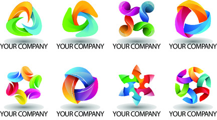 Inspirational modern colorful bundle logo