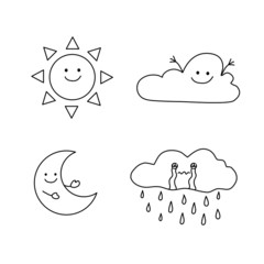  weather cartoon outline icon