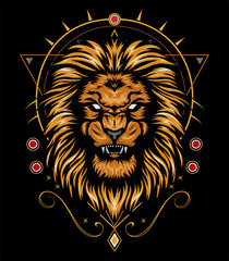 vector color lion illustration - the lion logo
