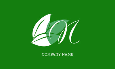 Vector logo design with leaves with letter N. Sophisticated business sign template, ID card, label, restaurant sign. Calligraphic elegant frame for initials.