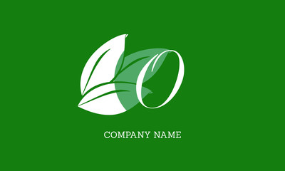 Vector logo design with leaves with letter O. Sophisticated business sign template, ID card, label, restaurant sign. Calligraphic elegant frame for initials.