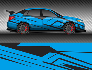 Obraz premium Car livery wrap decal, rally race style vector illustration abstract background
