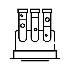 Clinical reserch line icon, concept sign, outline vector illustration, linear symbol.