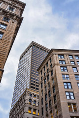 Fototapeta na wymiar Tall buildings at State Street in downtown Boston