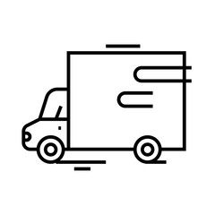 Cargo dilevery line icon, concept sign, outline vector illustration, linear symbol.