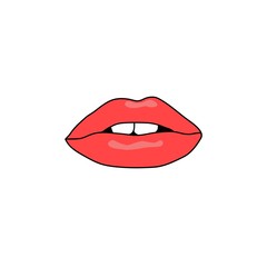 Illustration colorful female lips logo vector for fashion or beauty
