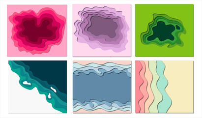 Paper cut shapes of  backgrounds with colorful  abstract paper art style.