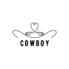 Vintage cowboy hat logo vector design illustration 