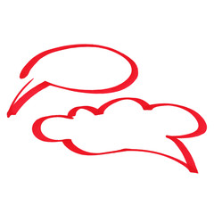 Abstract line markers cloud heap circles bright red fire sun