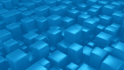 Abstract blue cubes background 3d render