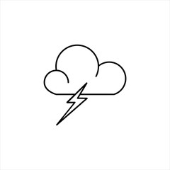 Illustration simple modern cloud and bolt icon vector logo design