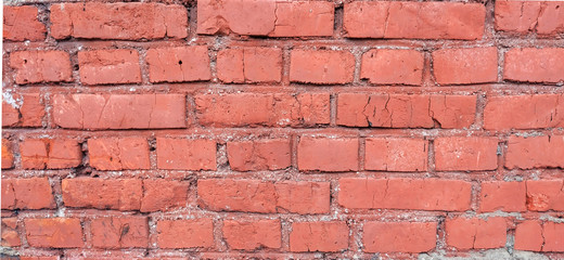Background of red brick wall pattern texture. Great for graffiti inscriptions.