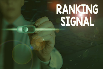 Handwriting text writing Ranking Signal. Conceptual photo characteristic of a website that search...
