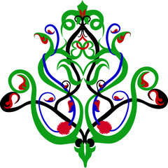 ornament with flowers and butterflies