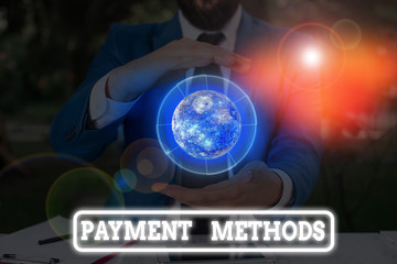 Conceptual hand writing showing Payment Methods. Concept meaning trade of value from one party to...
