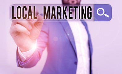 Handwriting text writing Local Marketing. Conceptual photo targets customers by finely grained...