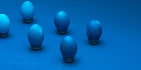 Easter eggs isometric close up. monochromatic composition