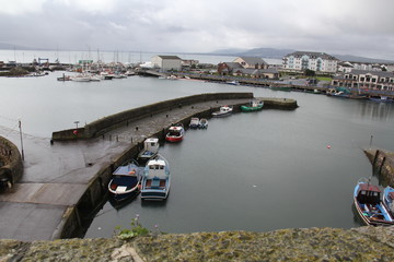 view of harbor from Carrickfergus Castle in Northern Ireland
