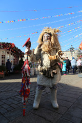 Moscow Maslenitsa Festival 2020. Traditional national celebration in russian folk style. Slavic...