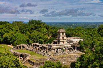 Fototapeta na wymiar Palenque Mayan astronomy observatory deep in the forest Mexico