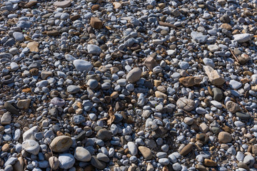 Cantos rodados de río montón