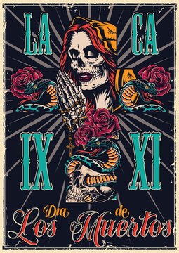 Dia De Los Muertos vintage poster