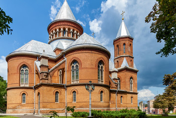 Fototapeta na wymiar The beautiful view of the Armenian church in Chernivtsi