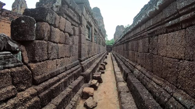 4K, Pre Rup Prasat is an ancient Hindu temple in Angkor Wat. Archaeological temples in Siam Reap, historic area in Cambodia. The East Baray was built by sandstone, heritage of Khmer Empire.-Dan