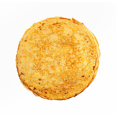 Homemade pancakes isolated on white background. Pancake week. Delicious breakfast