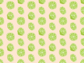 organic and lemon on a seamless spring pattern.