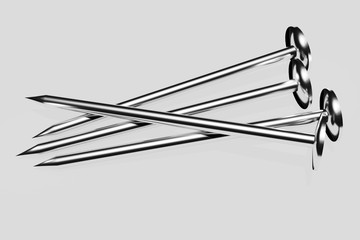 Fototapeta premium Several simple nails with heads, illustration