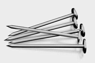Several simple nails with heads, illustration