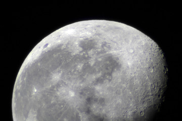 Moon surface through telescope