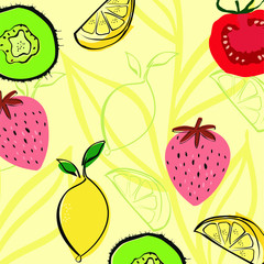 illustration vector abstract modern art hand draw fruit tropical summer good for background or fashion or other