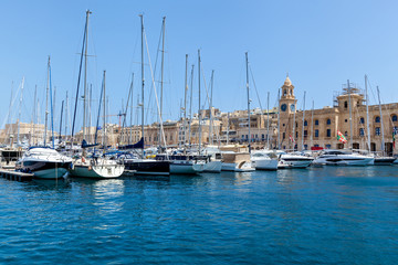 A beautiful seaport with yachts