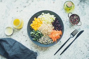 Delicious vegetarian quinoa salad with bell pepper