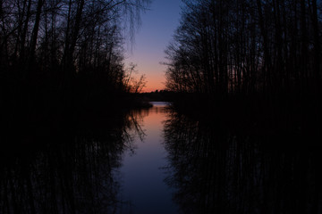 Twilight river lake opening
