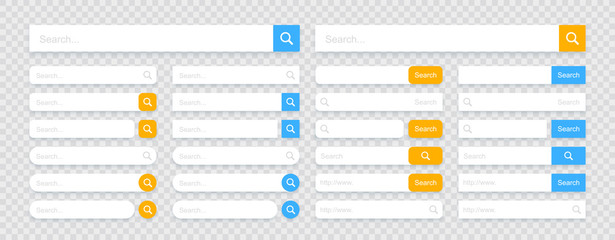 Set www search bar icons. Vector illustration isolated on white background. www search bar icon for web site, app, ui and logo. Concept search and www.
