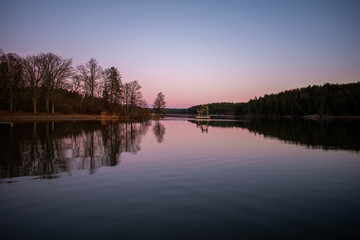Serene sunrise at the lake