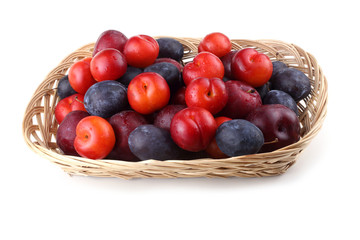 Plums on tray