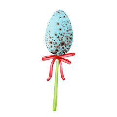 Bright quail easter egg lollipop.