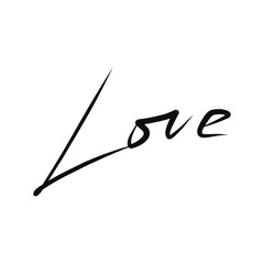 Beautiful typography background with hand drawn word Love. Handmade vector modern calligraphy.suitable for fabric design, bed linen,t-shirt design, mug design, packaging paper, postcard.