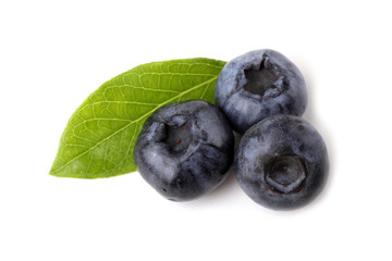 Blueberries and leaves