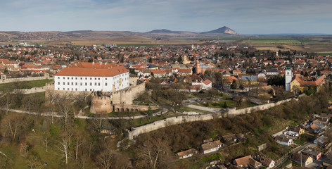 Fototapeta na wymiar Beautiful panorama with castle in Siklos hungary