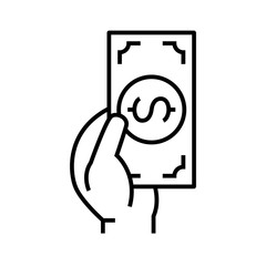 Cash line icon, concept sign, outline vector illustration, linear symbol.